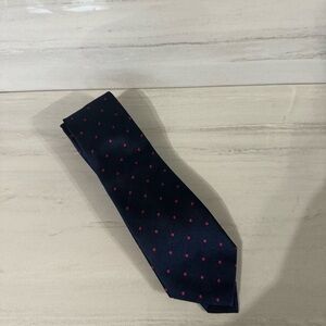 Elegant Navy Blue and pink Polka Dot Tie